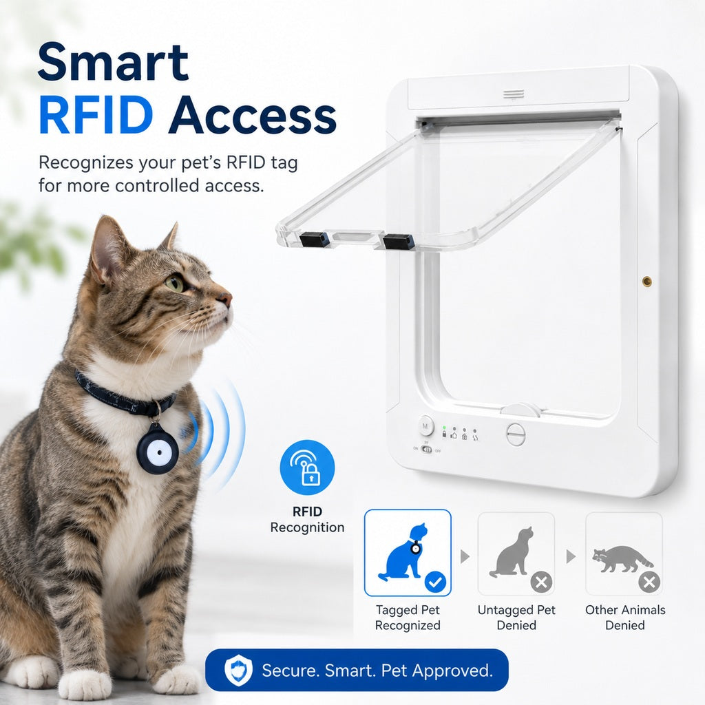 Smart RFID Cat Door for Litter Rooms & Pet-Only Spaces