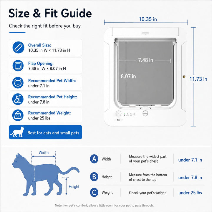 Smart RFID Cat Door for Litter Rooms & Pet-Only Spaces