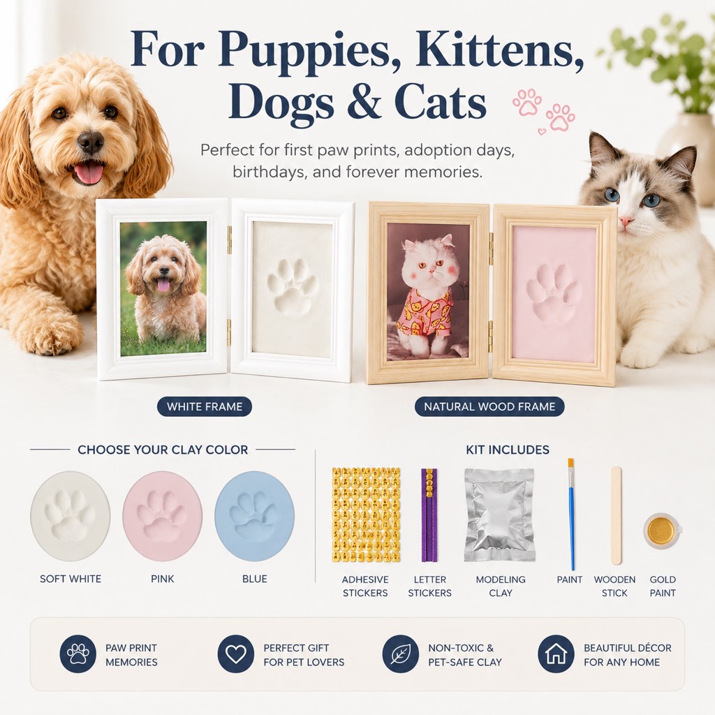 Pet Paw Print Frame Kit for Dogs & Cats