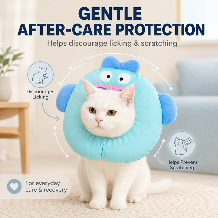 Soft Cat Recovery Collar for Eating & Sleeping | Adjustable Cone Alternative