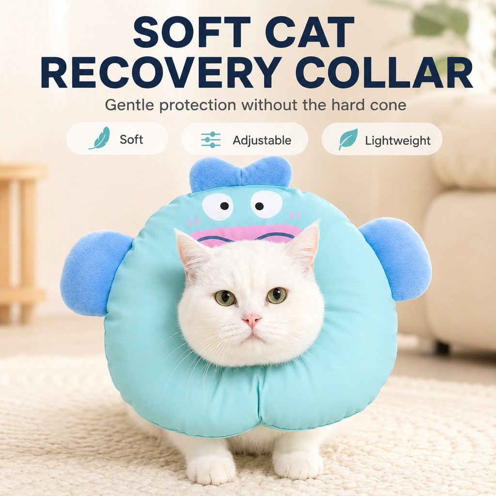Soft Cat Recovery Collar for Eating & Sleeping | Adjustable Cone Alternative