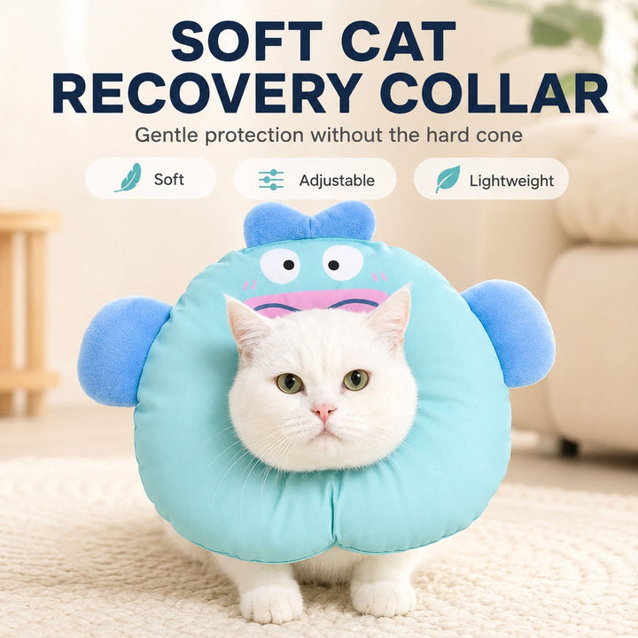 Soft Cat Recovery Collar for Eating & Sleeping | Adjustable Cone Alternative