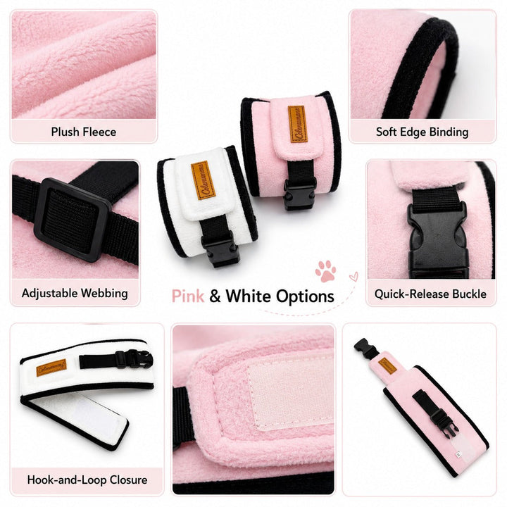 Soft Cat Recovery Collar for Post-Surgery Care | Adjustable Anti-Lick Fleece Neck Wrap