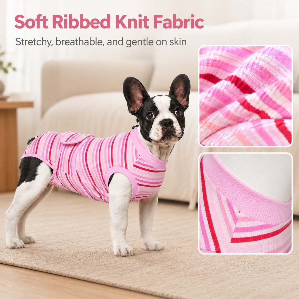 Breathable Dog Recovery Suit for Spay & Neuter Recovery, Soft Cone Alternative Onesie to Help Reduce Licking After Surge