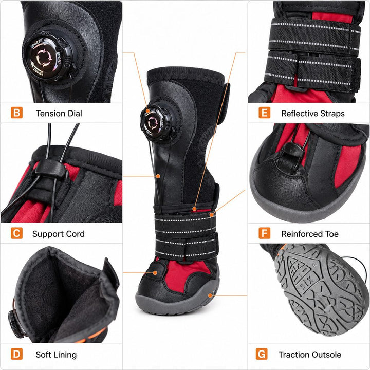 Adjustable Tension-Dial Dog Paw-Lift Support Boots