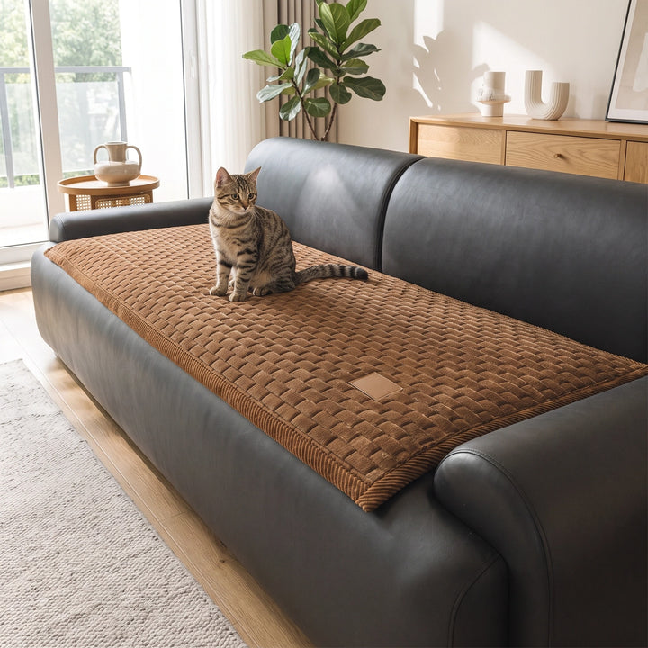 Soft Plush Non Slip Pet Sofa Cover with Scratch Resistant Furniture Protection
