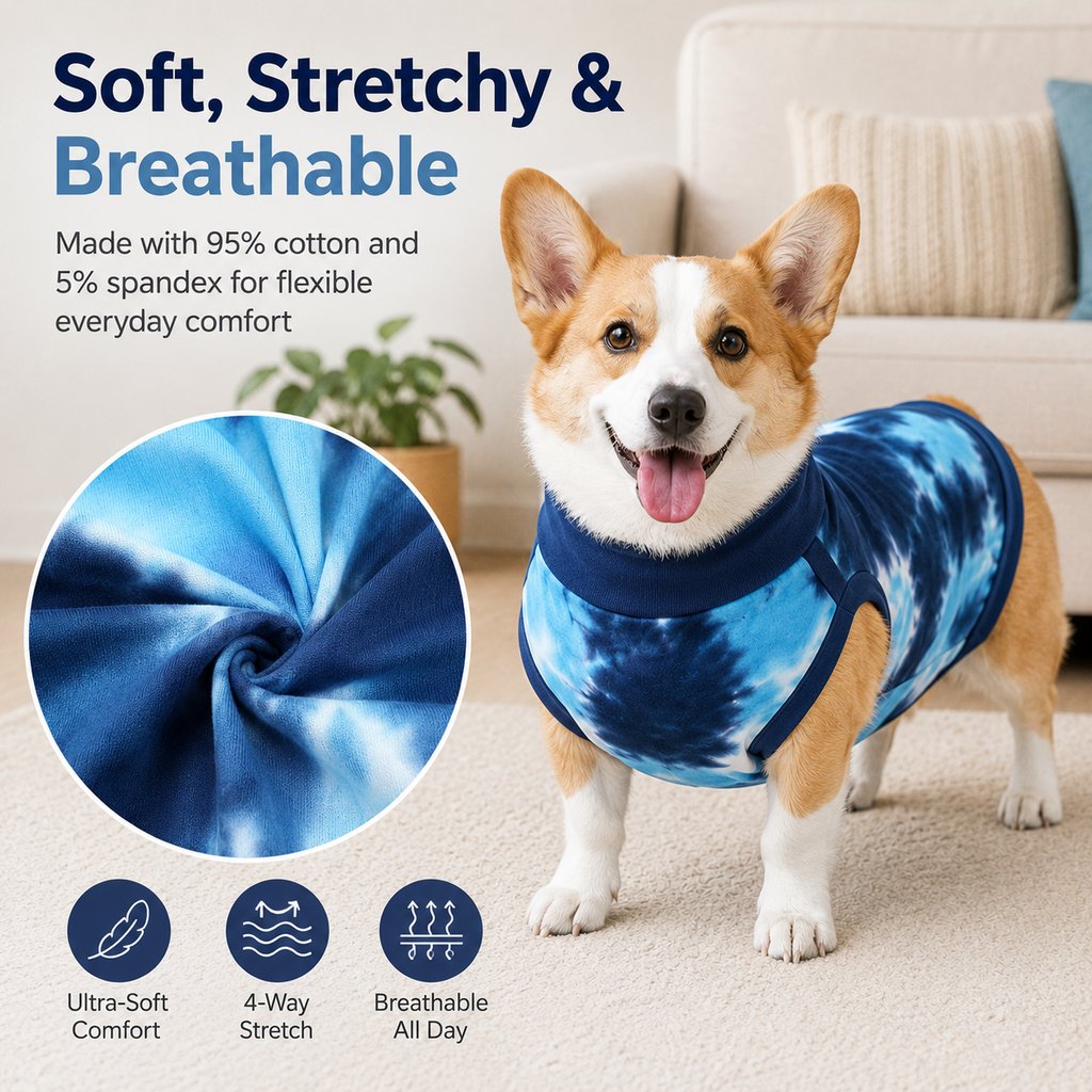 Dog Post Surgery Recovery Suit | Soft Anti-Lick Protective Onesie for Spay Neuter Recovery