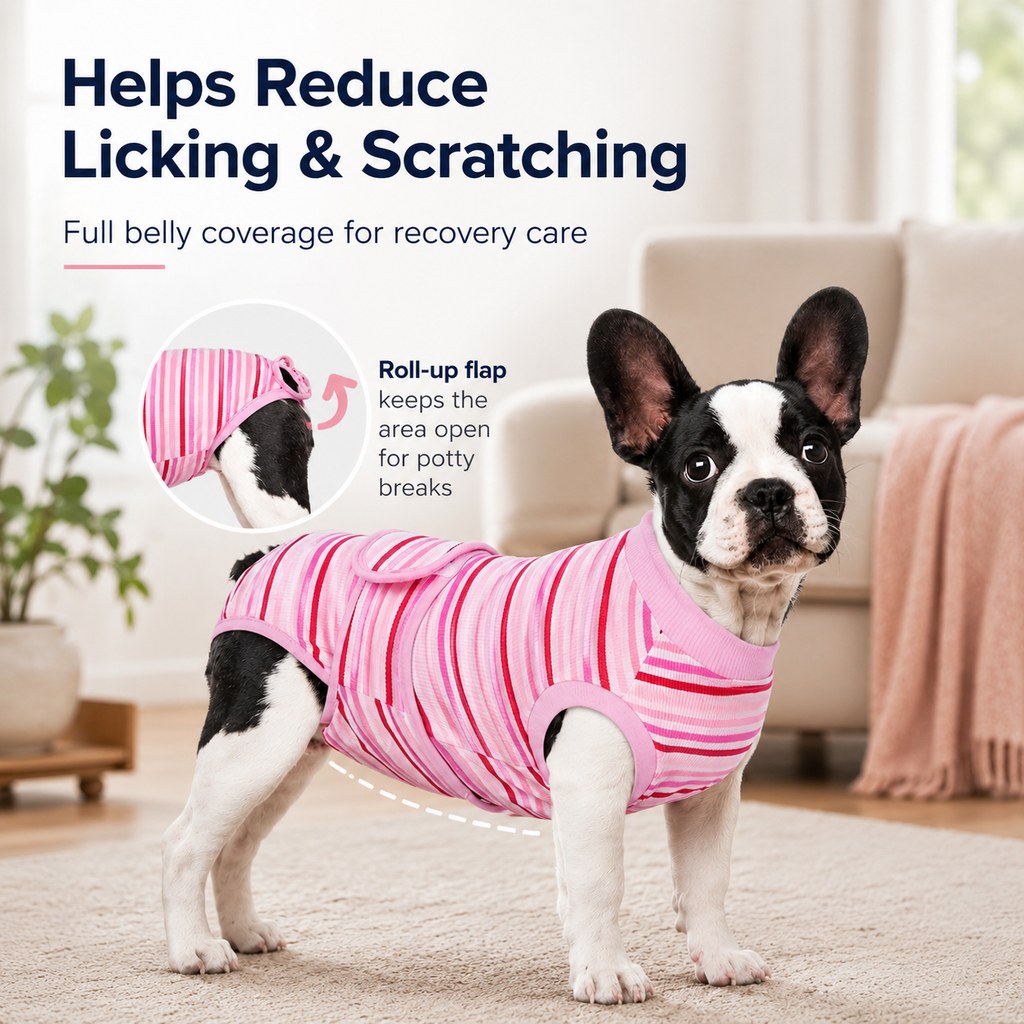 Breathable Dog Recovery Suit for Spay & Neuter Recovery, Soft Cone Alternative Onesie to Help Reduce Licking After Surge