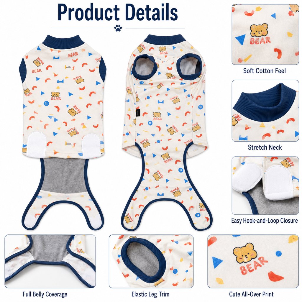 Dog Recovery Suit for Post-Surgery Belly Protection