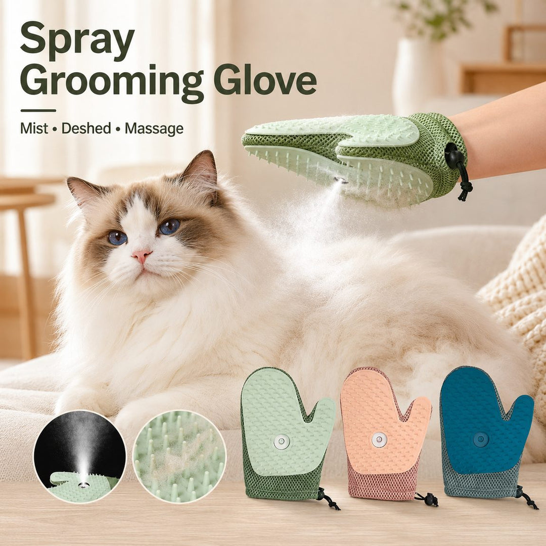 Spray Pet Grooming Glove for Cats & Dogs