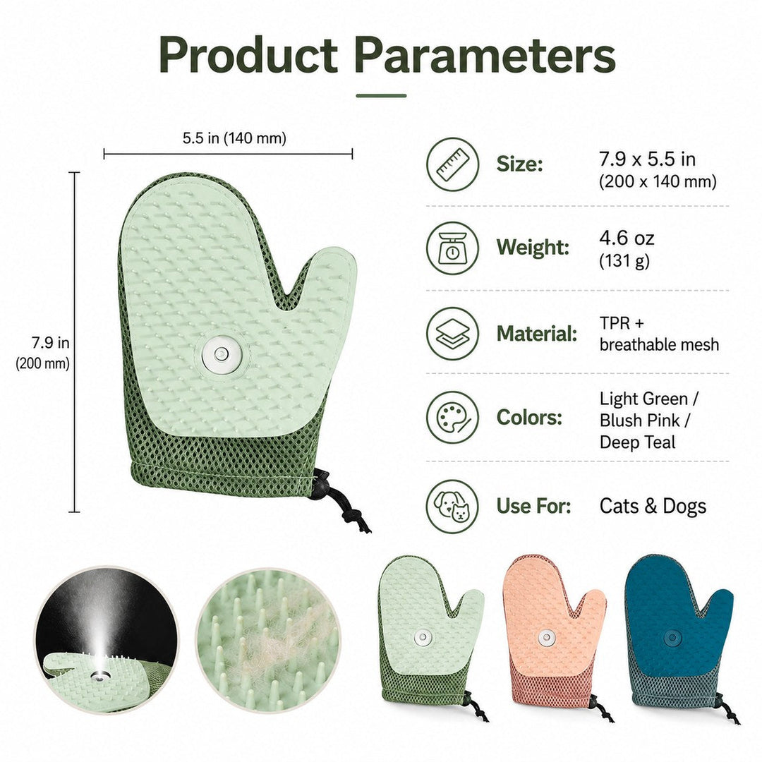 Spray Pet Grooming Glove for Cats & Dogs