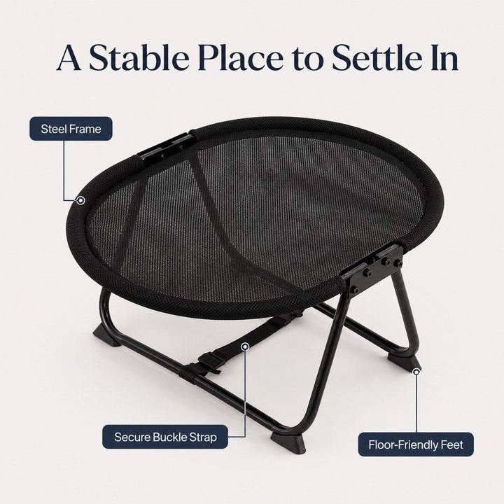 Foldable Elevated Pet Cot for Cats & Small Dogs