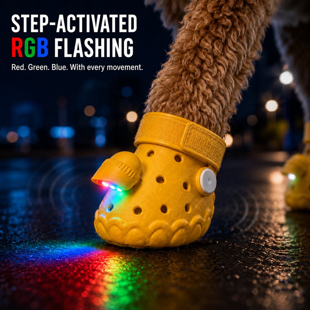 Step-Activated RGB Light-Up Dog Boots for Night Walks