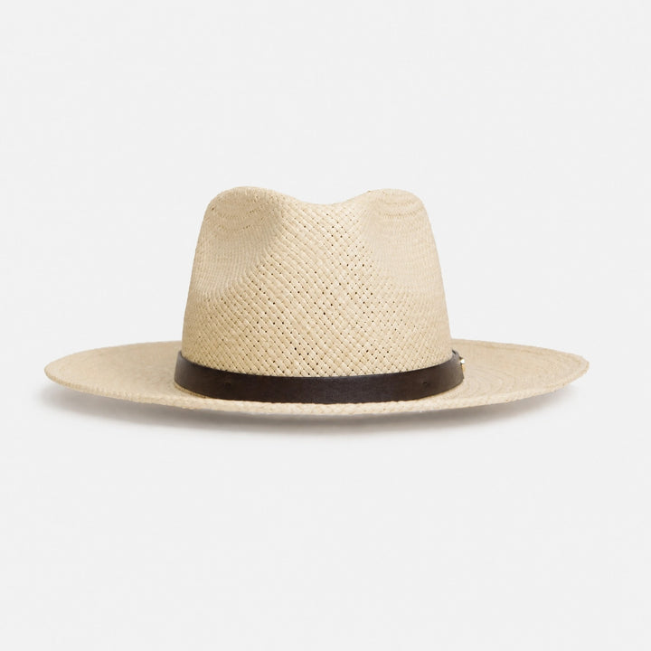 Straw Fedora Hat with Wide Brim, Braided Band and Cloth Sweatband