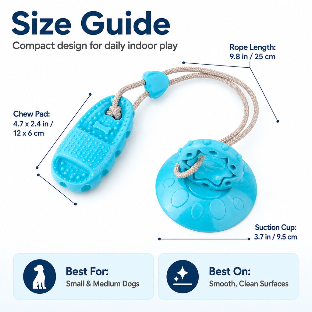 Suction Cup Dog Chew & Tug Toy for Indoor Play | Helps Redirect Shoe Chewing & Burn Boredom