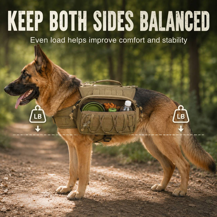 Tactical Dog Backpack Harness for Hiking, Camping & Daily Walks