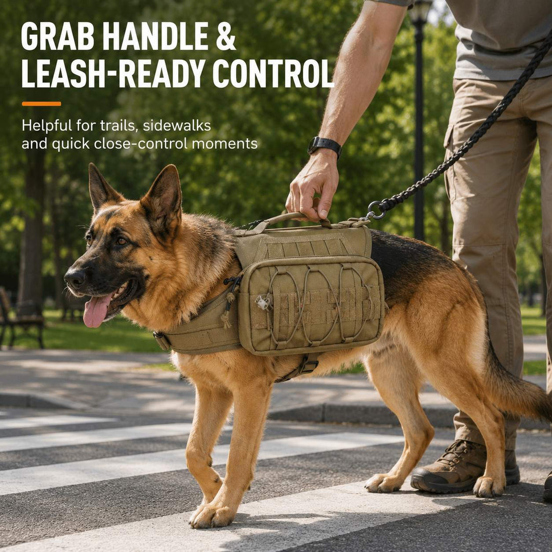 Tactical Dog Backpack Harness for Hiking, Camping & Daily Walks