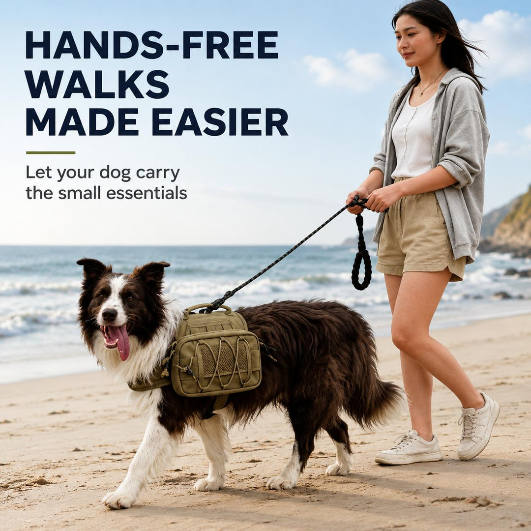 Tactical Dog Backpack Harness for Hiking, Camping & Daily Walks