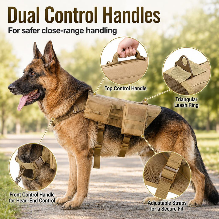 Tactical Dog Backpack Harness for Hiking & Daily Walks