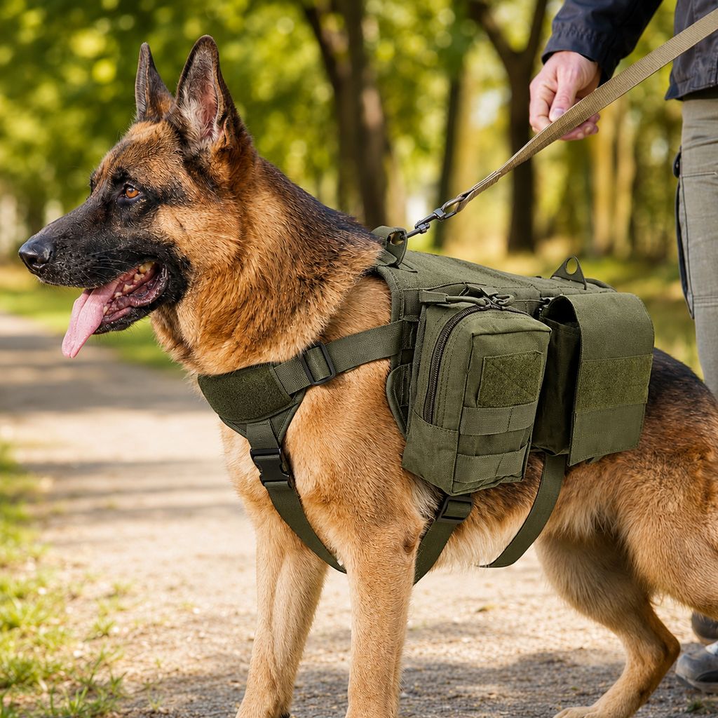Tactical Dog Backpack Harness for Hiking & Daily Walks