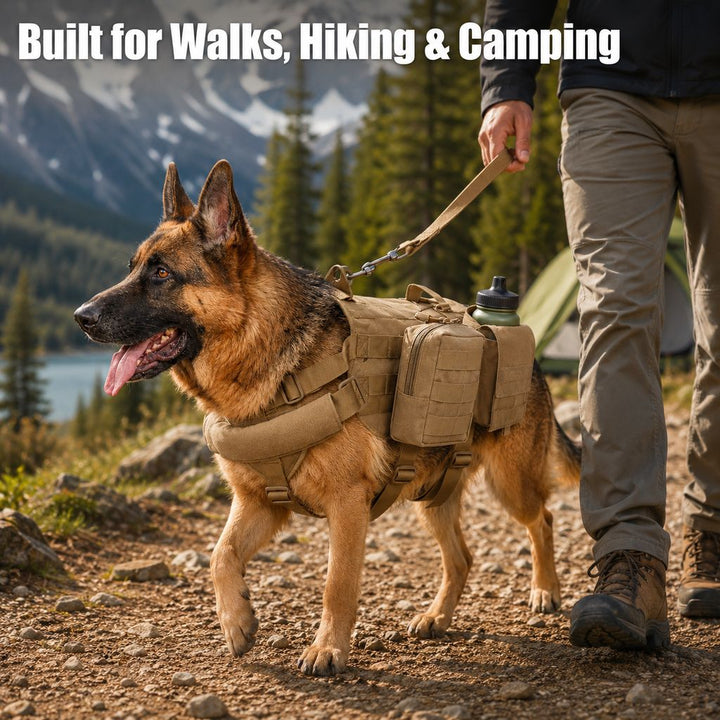 Tactical Dog Backpack Harness for Hiking & Daily Walks