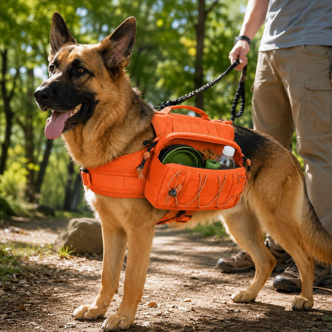 Tactical Dog Backpack Harness for Hiking, Camping & Daily Walks