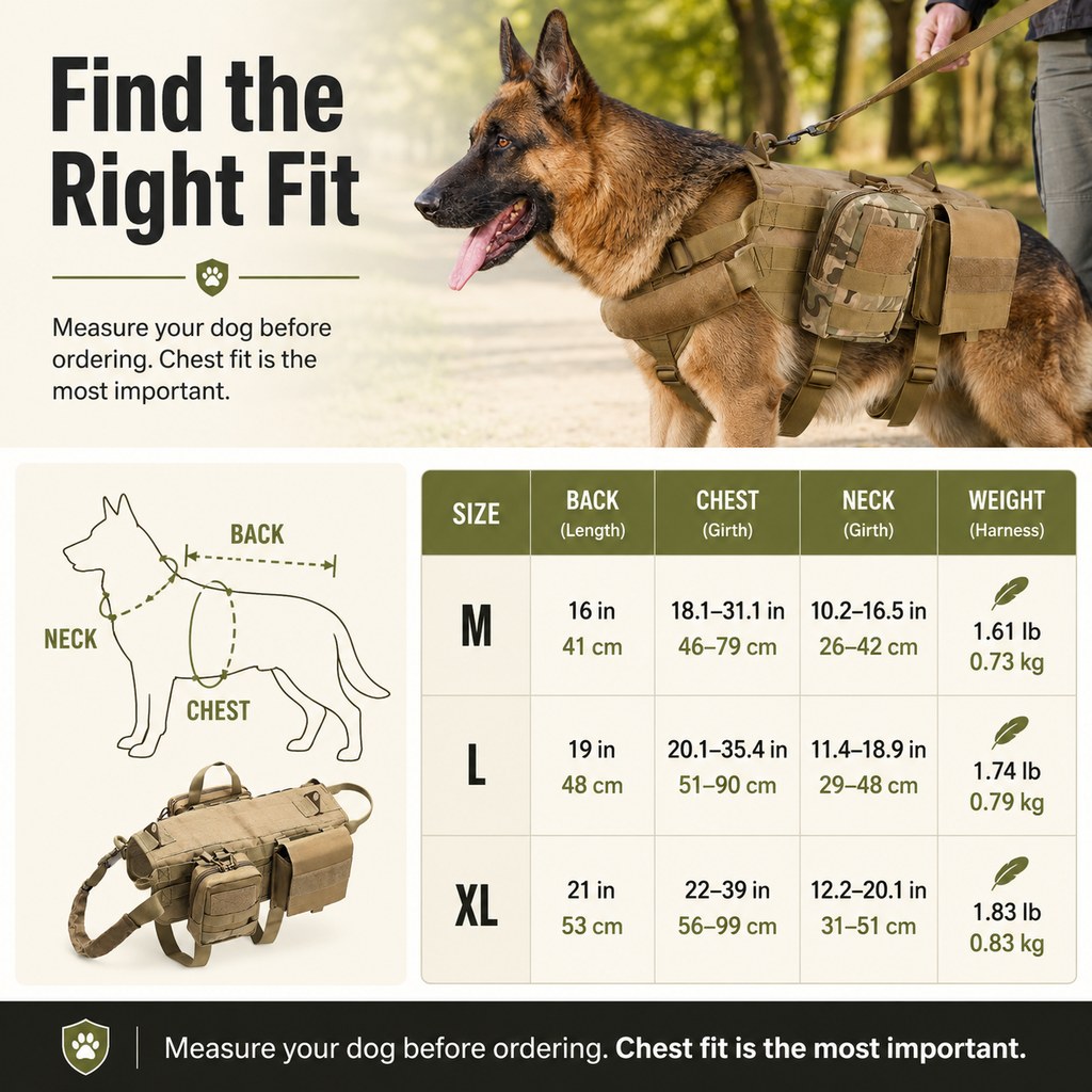 Tactical Dog Backpack Harness for Hiking & Daily Walks