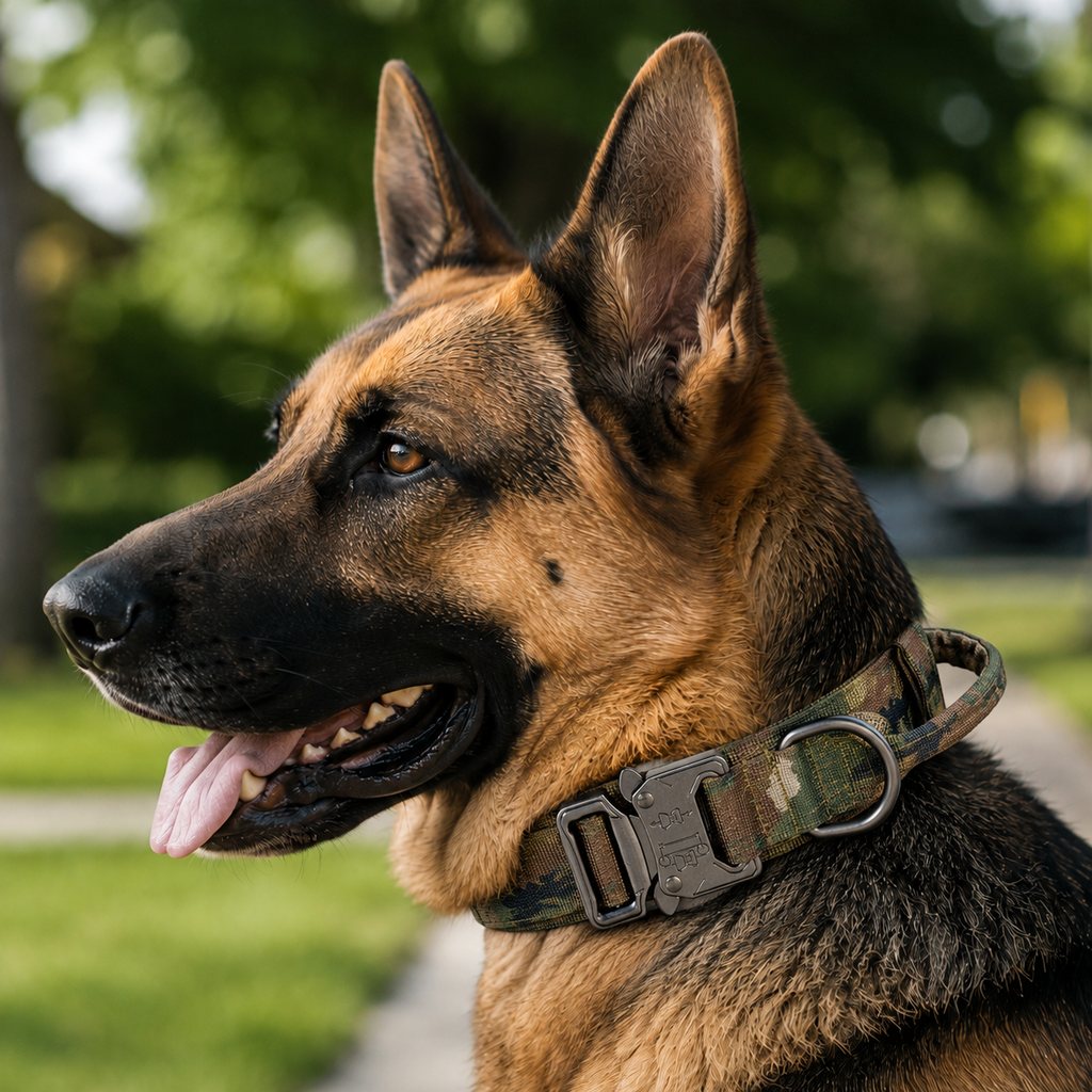 Heavy-Duty Tactical Dog Collar for Walks & Training