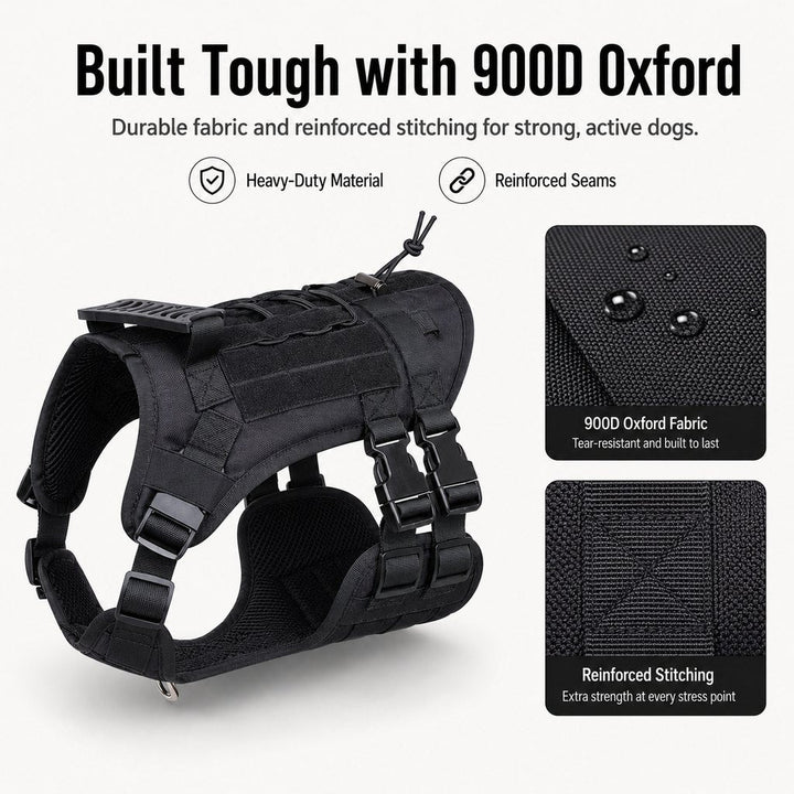 Tactical Dog Harness Backpack for Large Dogs