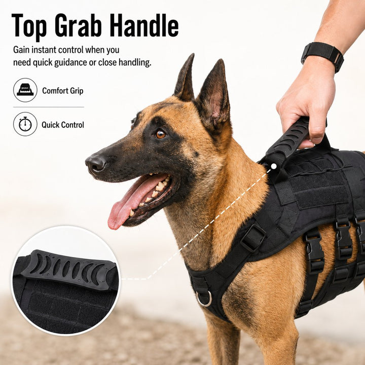 Tactical Dog Harness Backpack for Large Dogs