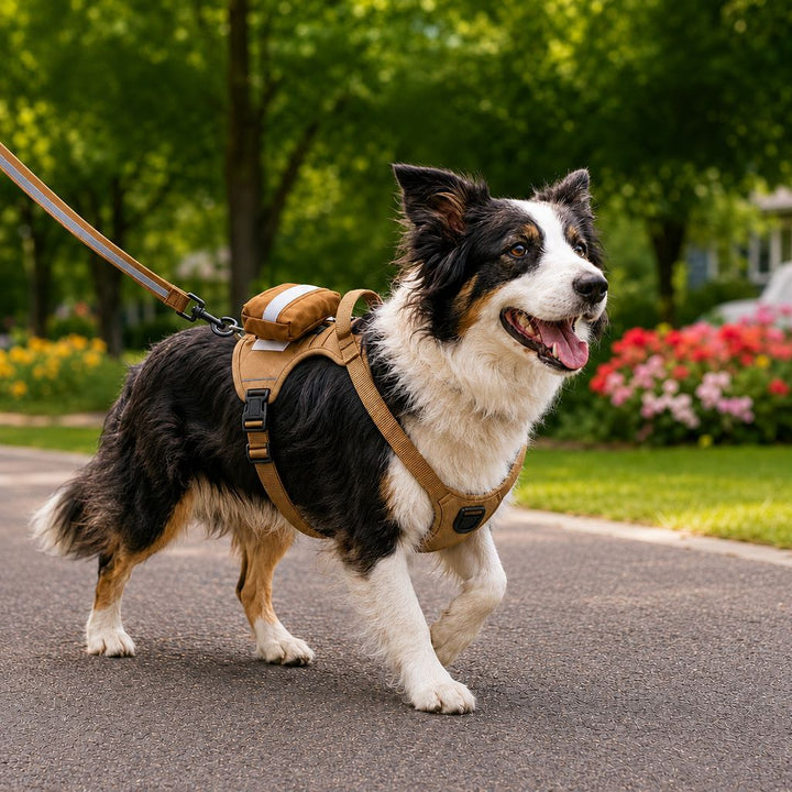 Tactical Dog Harness with Storage Pouch for Daily Walks, Training & Hiking