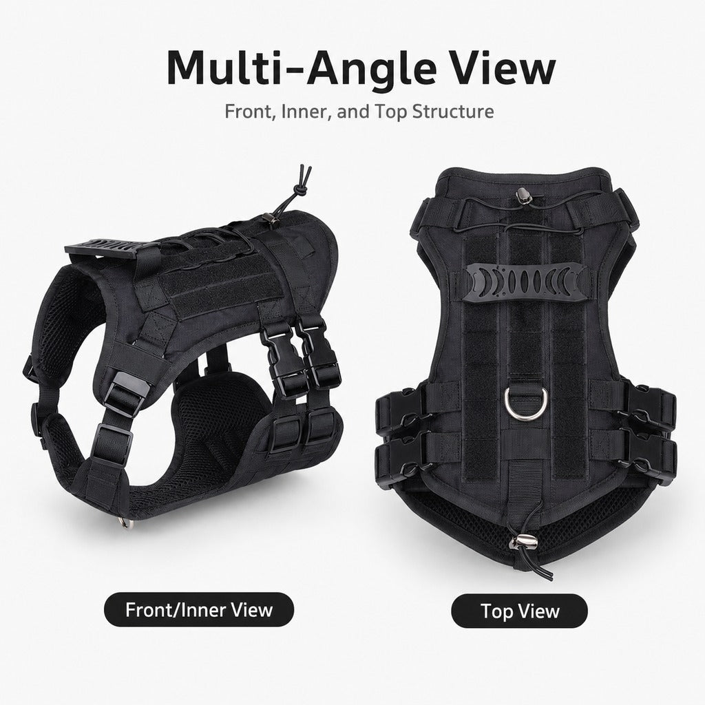 Tactical Dog Harness Backpack for Large Dogs