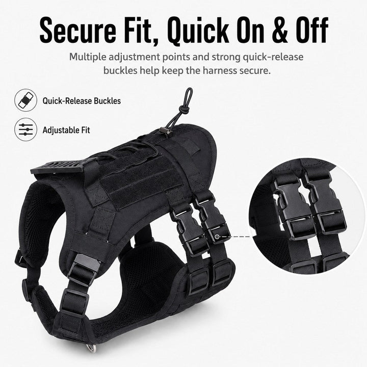 Tactical Dog Harness Backpack for Large Dogs