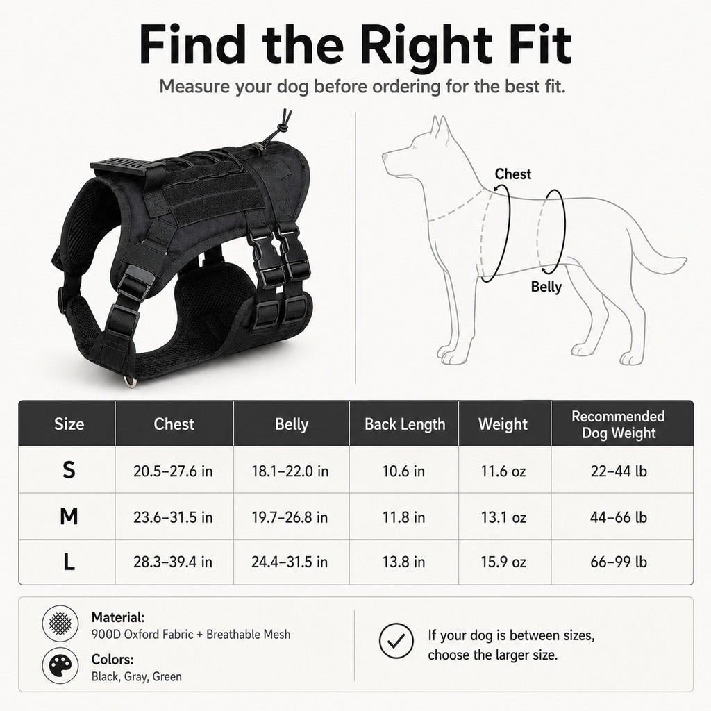 Tactical Dog Harness Backpack for Large Dogs