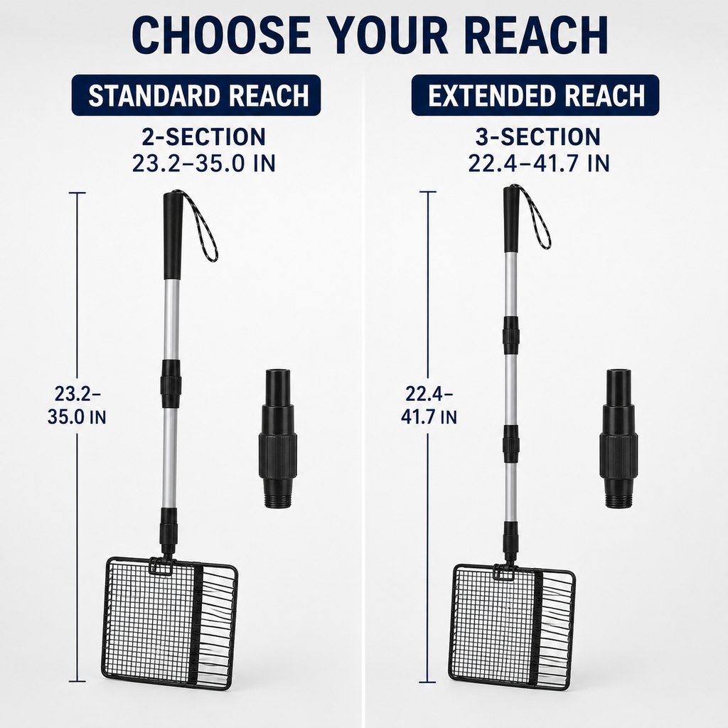 Telescoping Cat Litter Scoop for Deep Litter Boxes | Long Handle Sifter for Less Bending