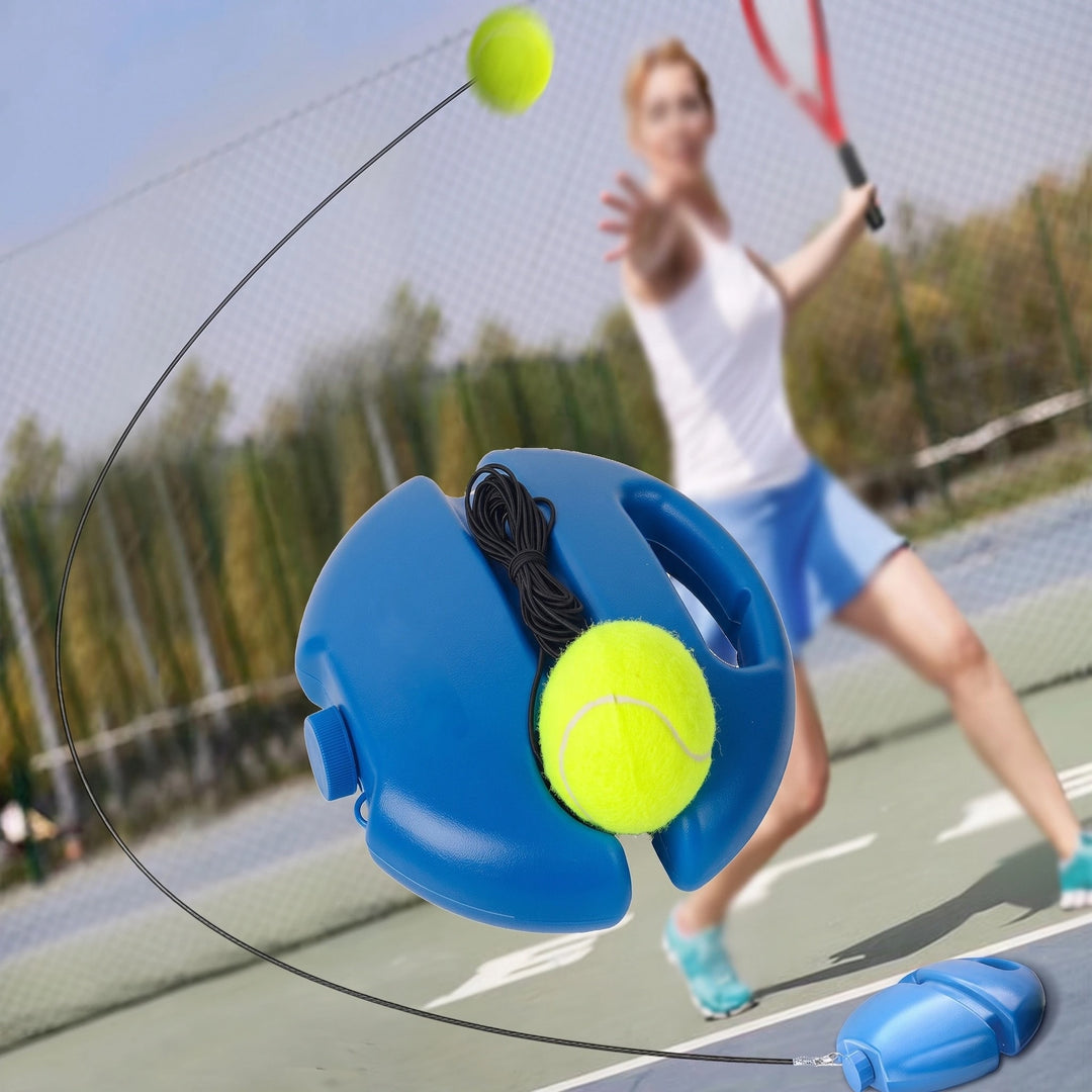 Tennis Rebound Trainer with Elastic Rope, Fillable Base and Practice Ball