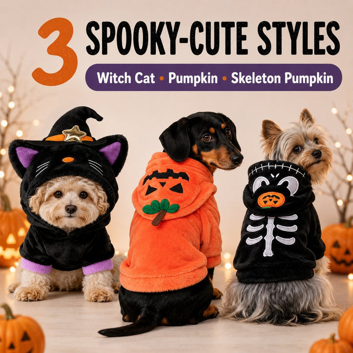 Halloween Dog & Cat Costume Hoodie | One-Piece Spooky Outfit for Parties, Photos & Fall Fun