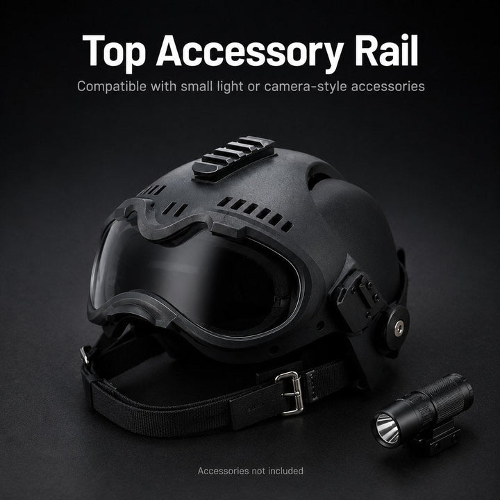 K9 Tactical-Style Dog Helmet with Goggles for Hiking & Outdoor Training