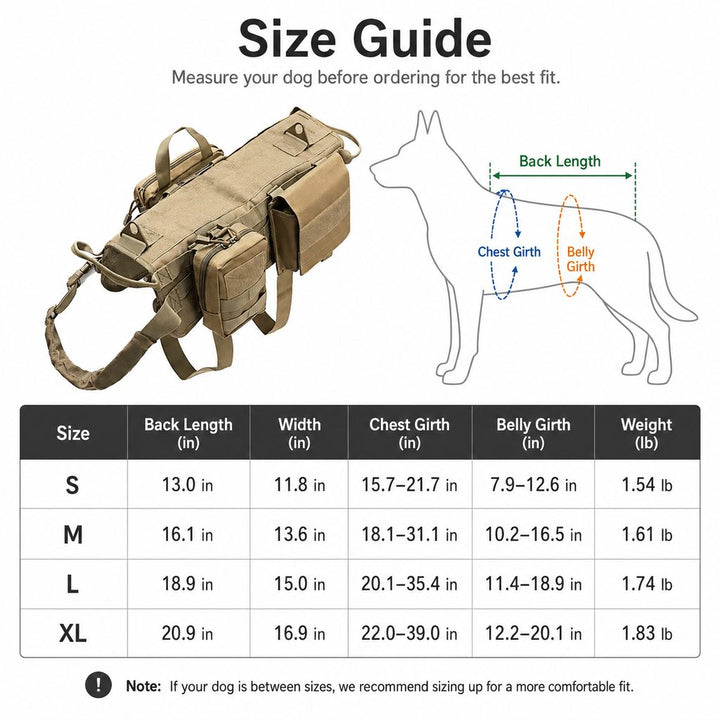 TrailGuard K9 Tactical Dog Backpack Harness for Hiking, Training & Better Control on Outdoor Walks