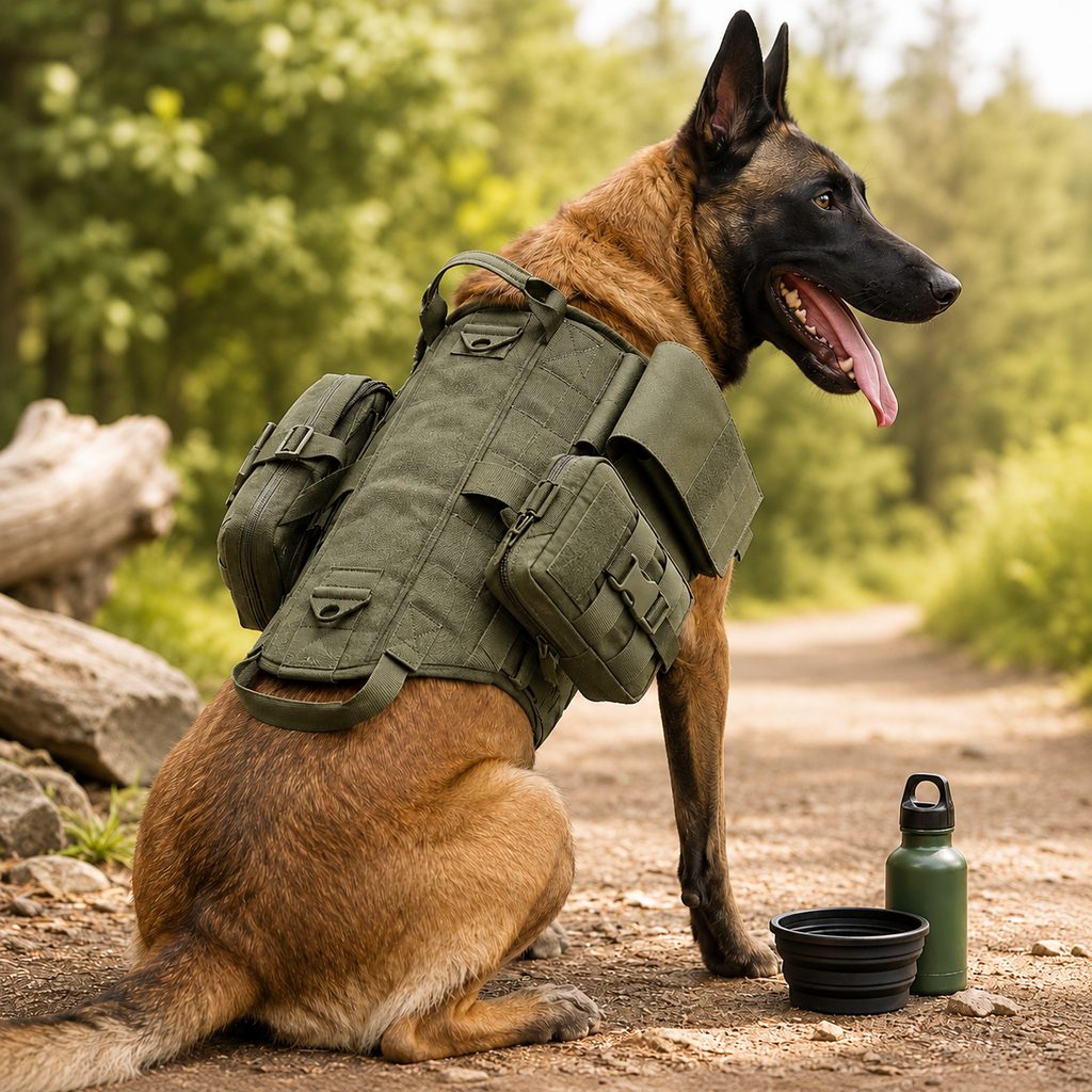 TrailGuard K9 Tactical Dog Backpack Harness for Hiking, Training & Better Control on Outdoor Walks