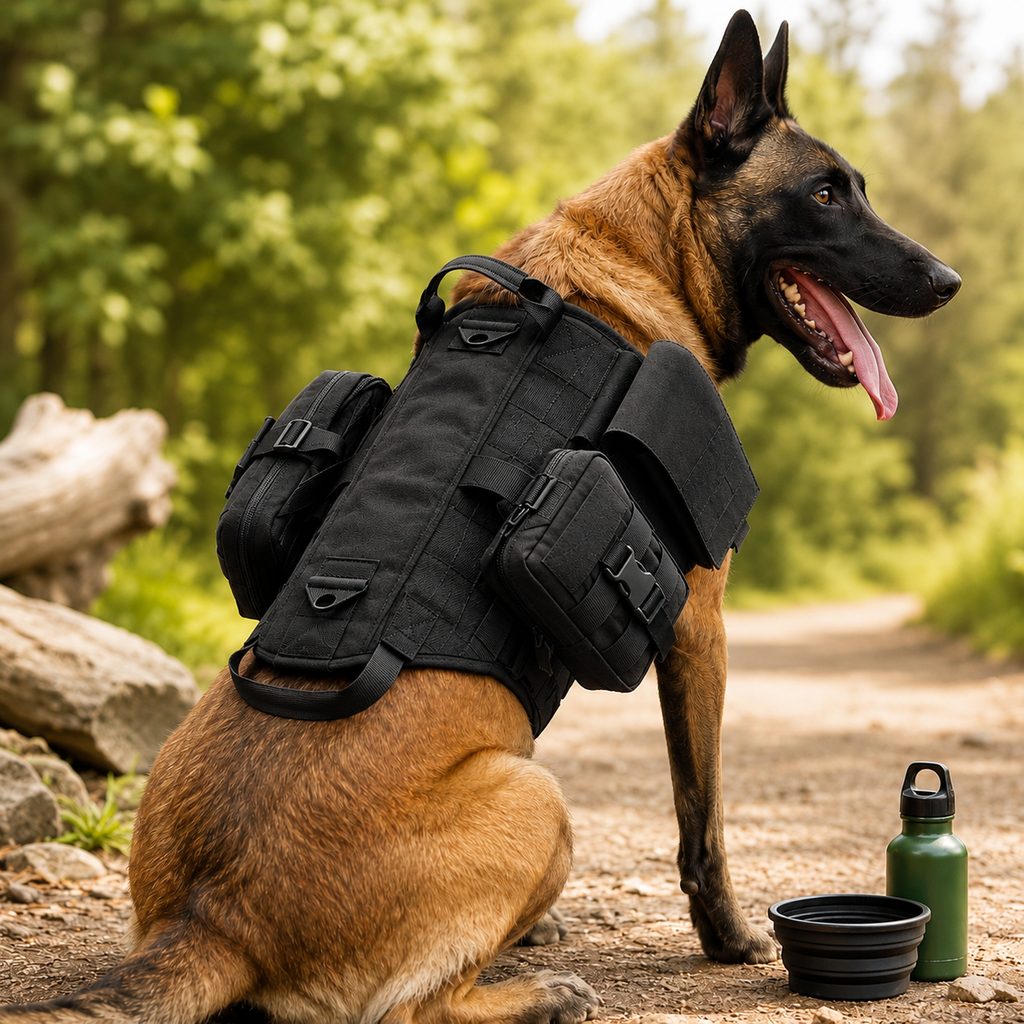 TrailGuard K9 Tactical Dog Backpack Harness for Hiking, Training & Better Control on Outdoor Walks
