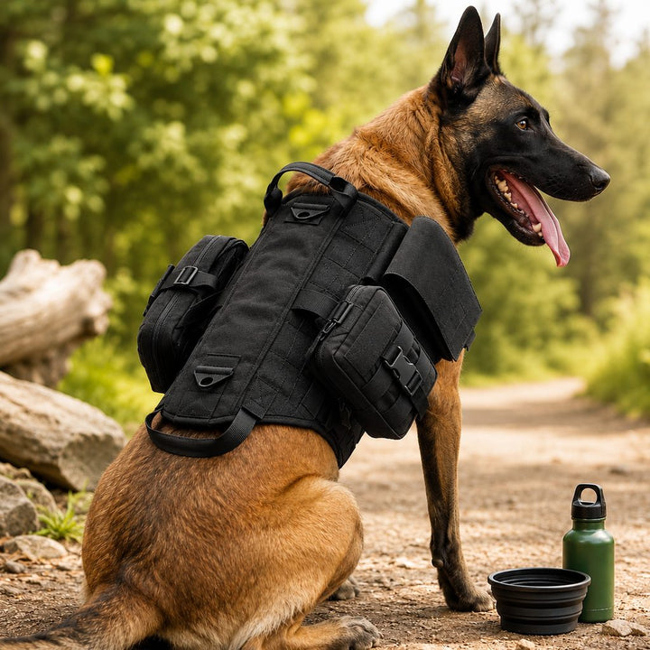 TrailGuard K9 Tactical Dog Backpack Harness for Hiking, Training & Better Control on Outdoor Walks