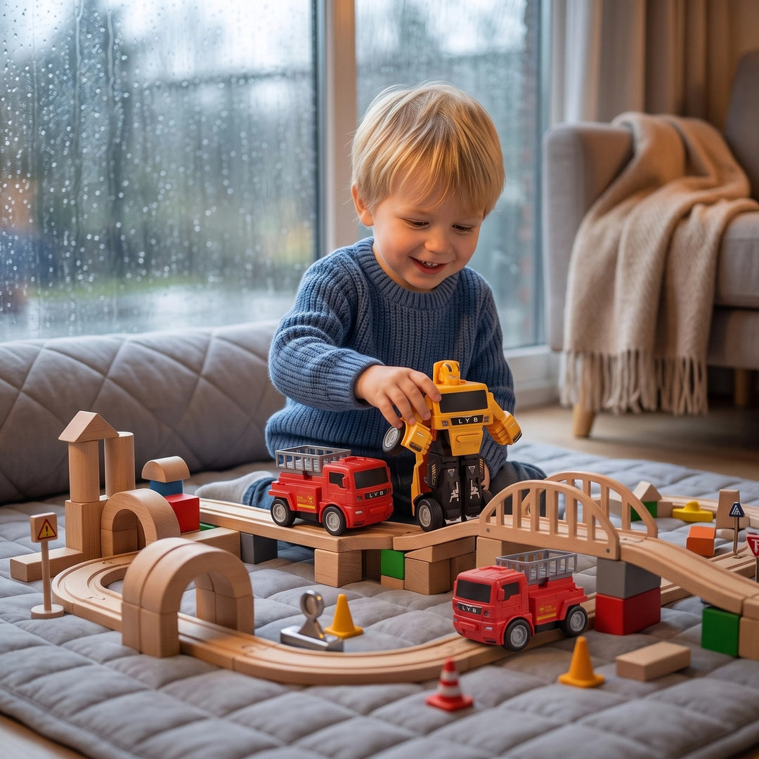 Transforming Robot Truck Toy for Kids with Construction Vehicle Design