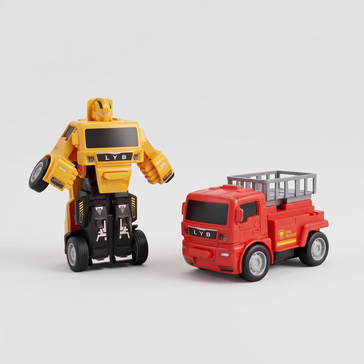 Transforming Robot Truck Toy for Kids with Construction Vehicle Design