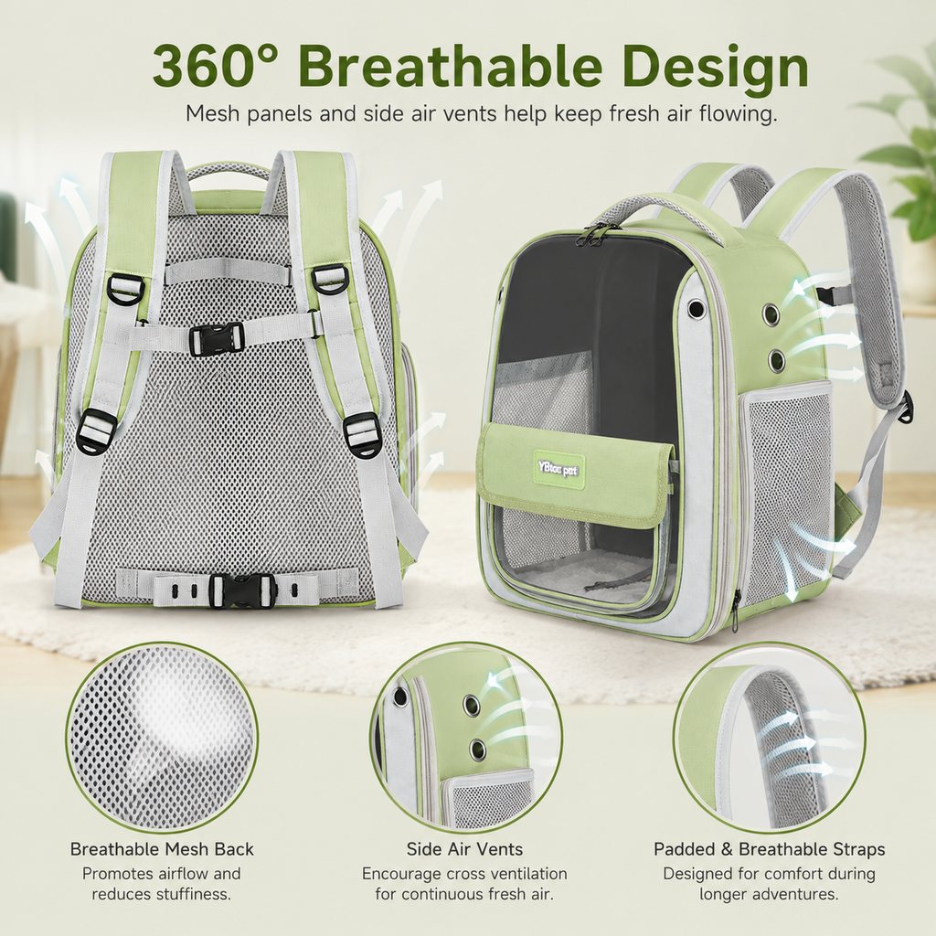 Transparent Cat Backpack Carrier for Travel & Vet Visits