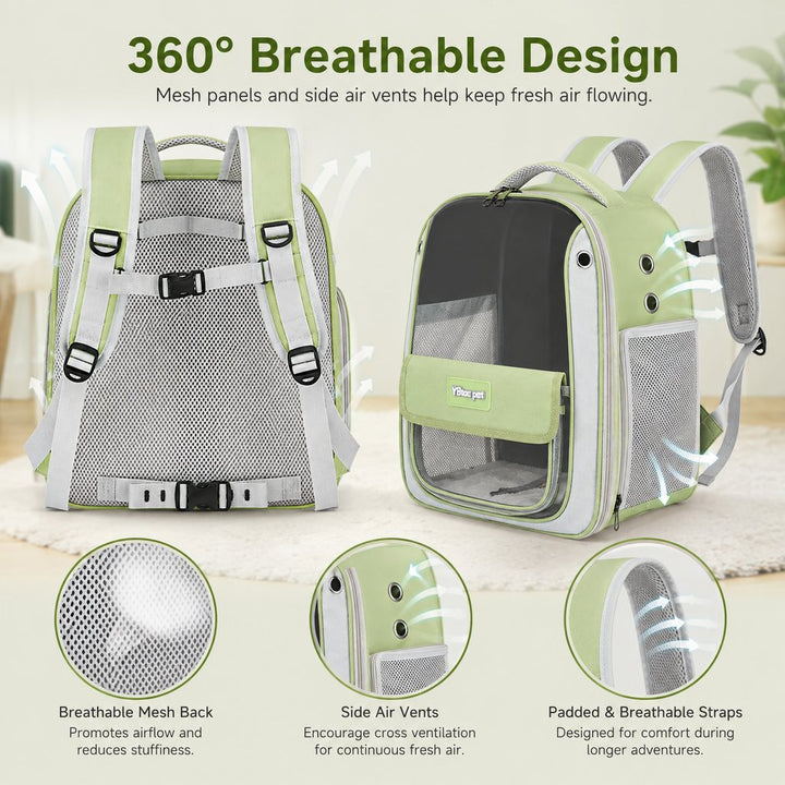 Transparent Cat Backpack Carrier for Travel & Vet Visits