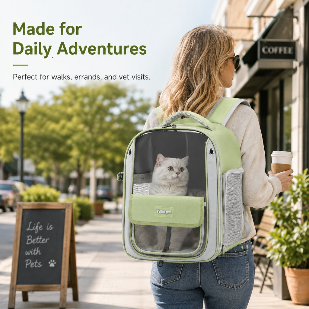 Transparent Cat Backpack Carrier for Travel & Vet Visits