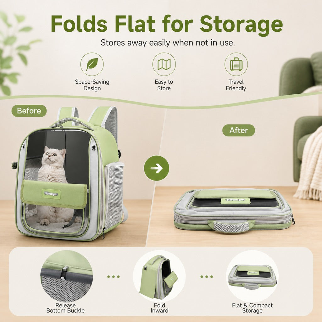 Transparent Cat Backpack Carrier for Travel & Vet Visits