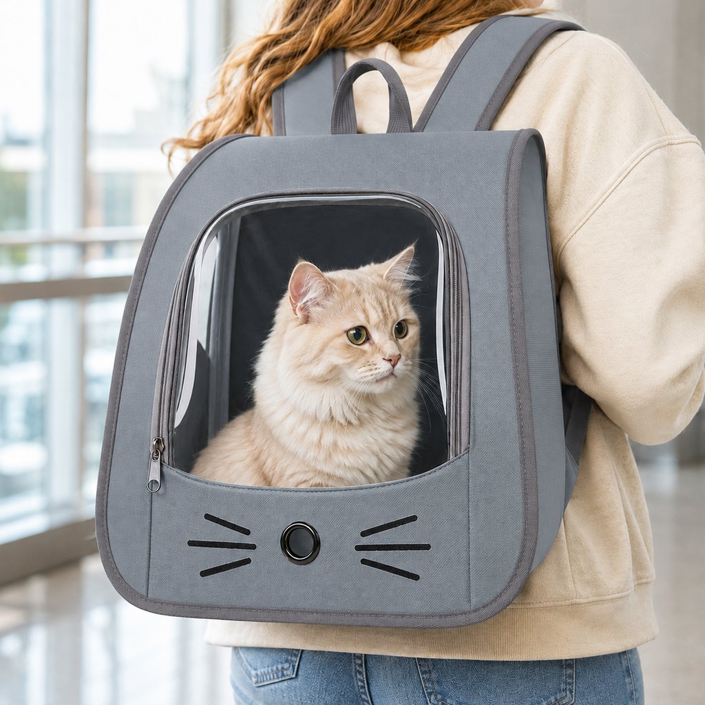 Transparent Cat Backpack Carrier for Travel & Vet Visits