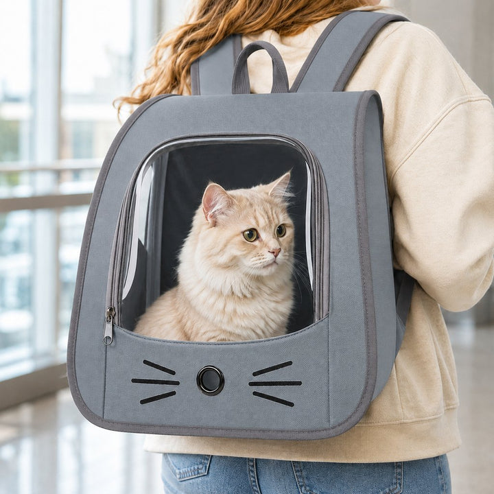Transparent Cat Backpack Carrier for Travel & Vet Visits